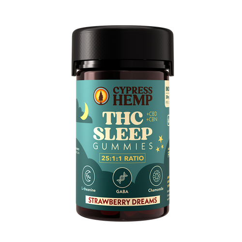 THC Sleep Gummies - (Indica - CBN - 9lb Hammer) - Strawberry Dreams / 20mg THC / Gummy (1:1:25 Ratio)