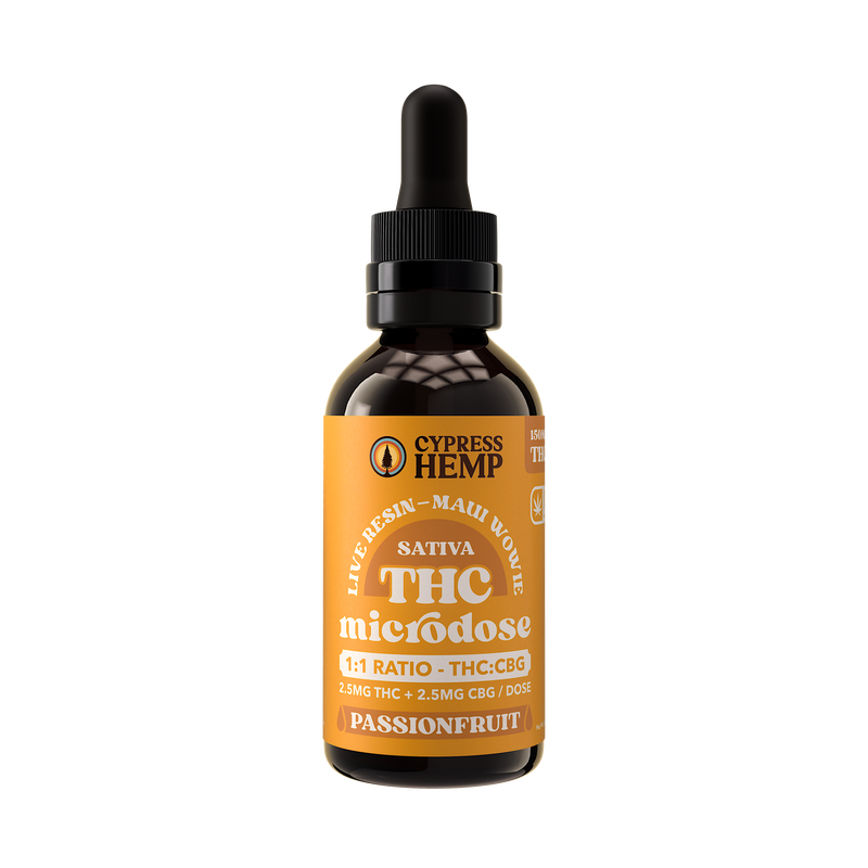 Microdose THC Oil - 150mg:150mg THC:CBD Microdose Hybrid (Organic