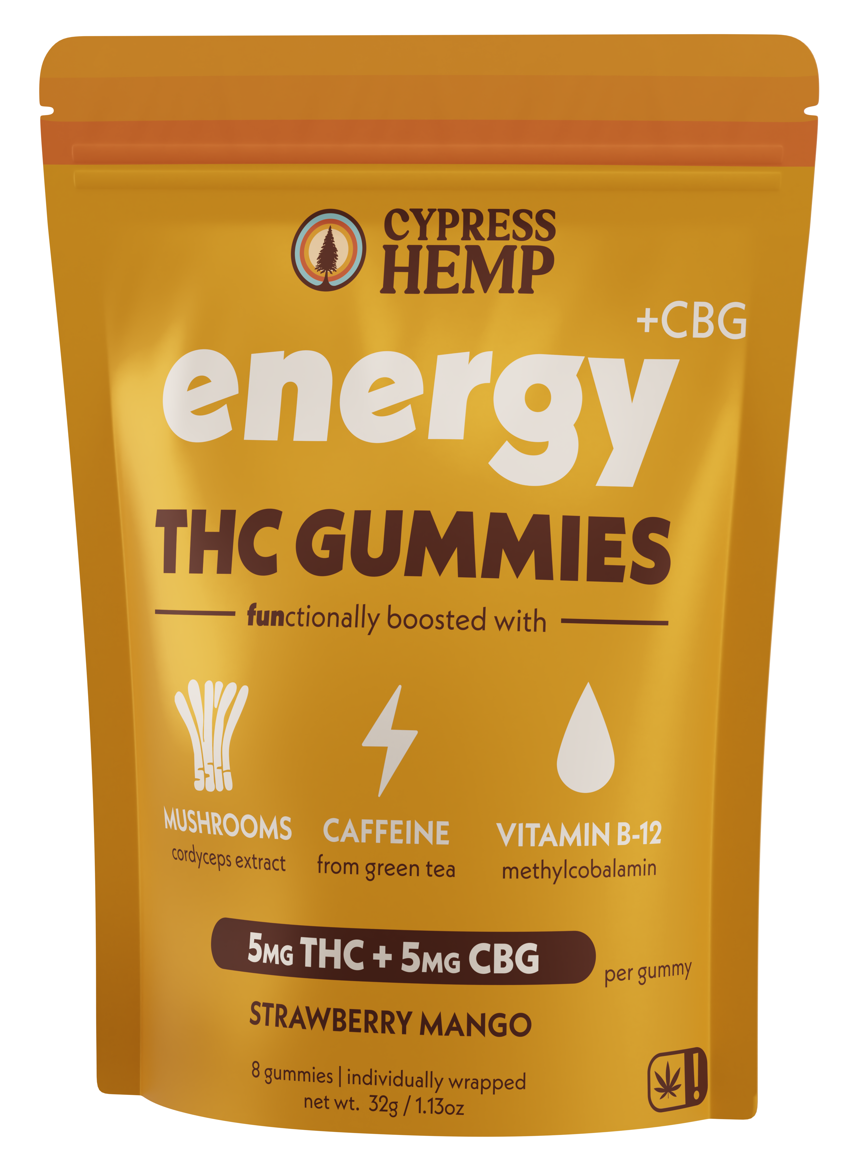 Functional Energy THC Gummies - 32 Gummies / Strawberry Mango