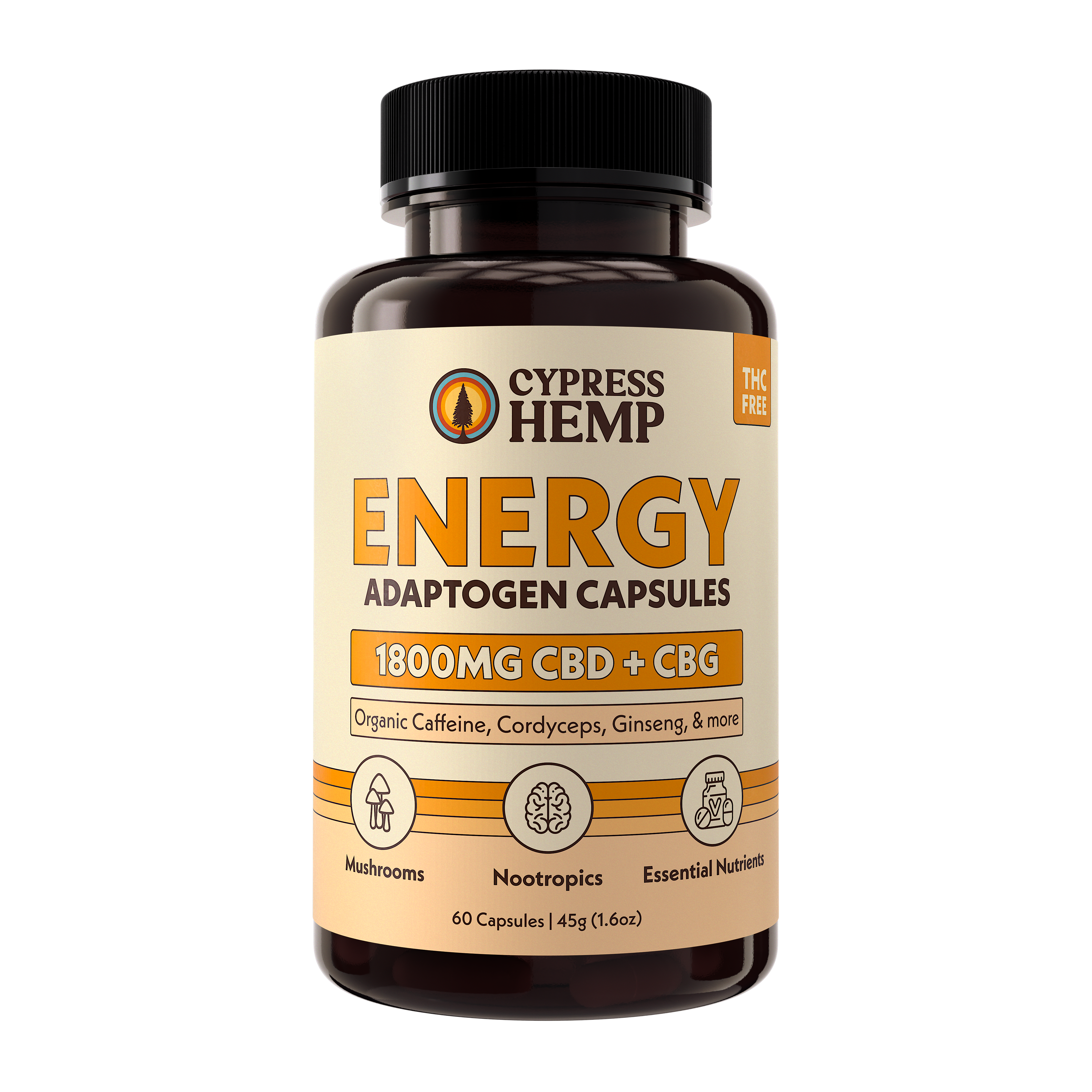 CBD Adaptogen Capsules - Energy (CBD + CBG)