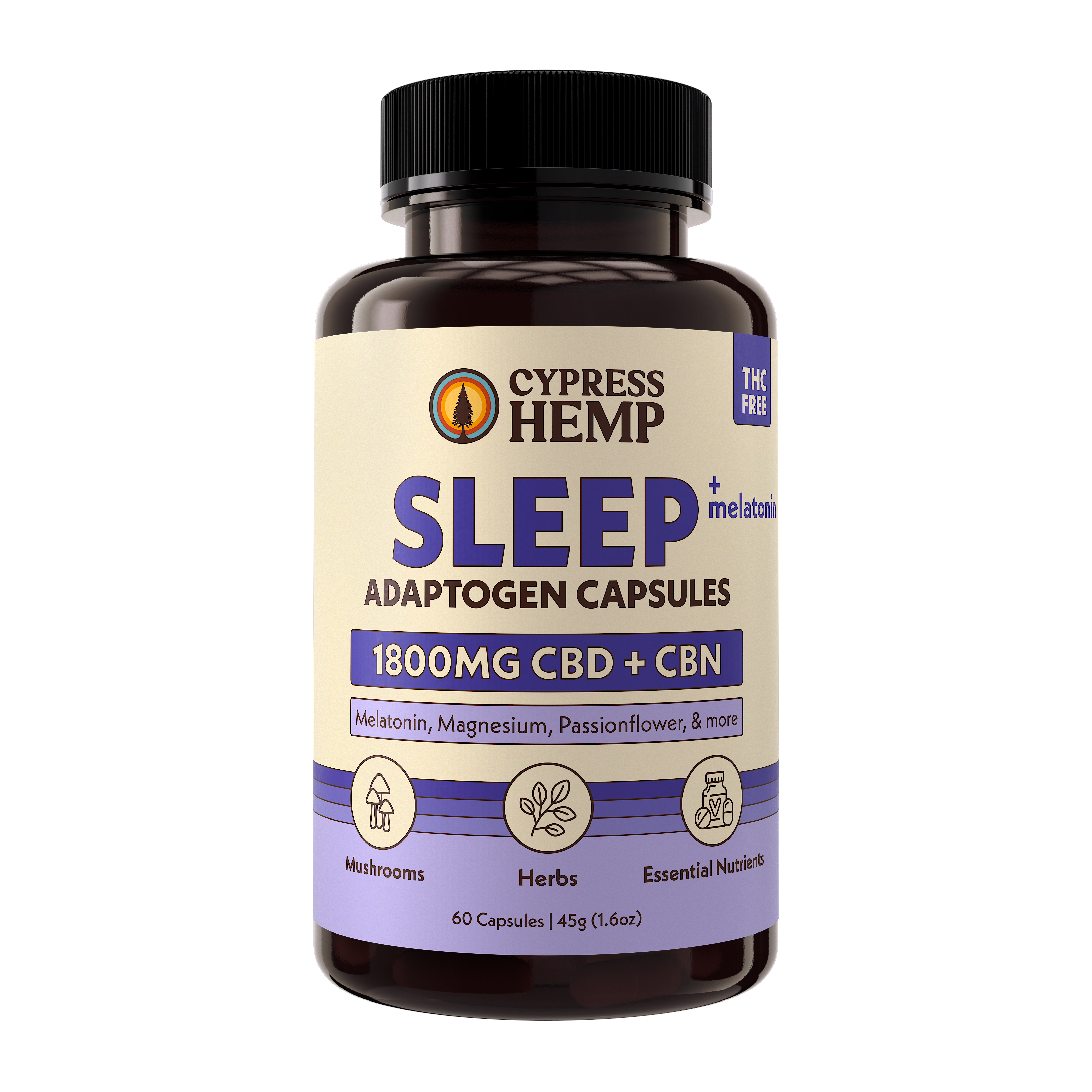 CBD Adaptogen Capsules - Sleep (CBD + CBN) + Melatonin