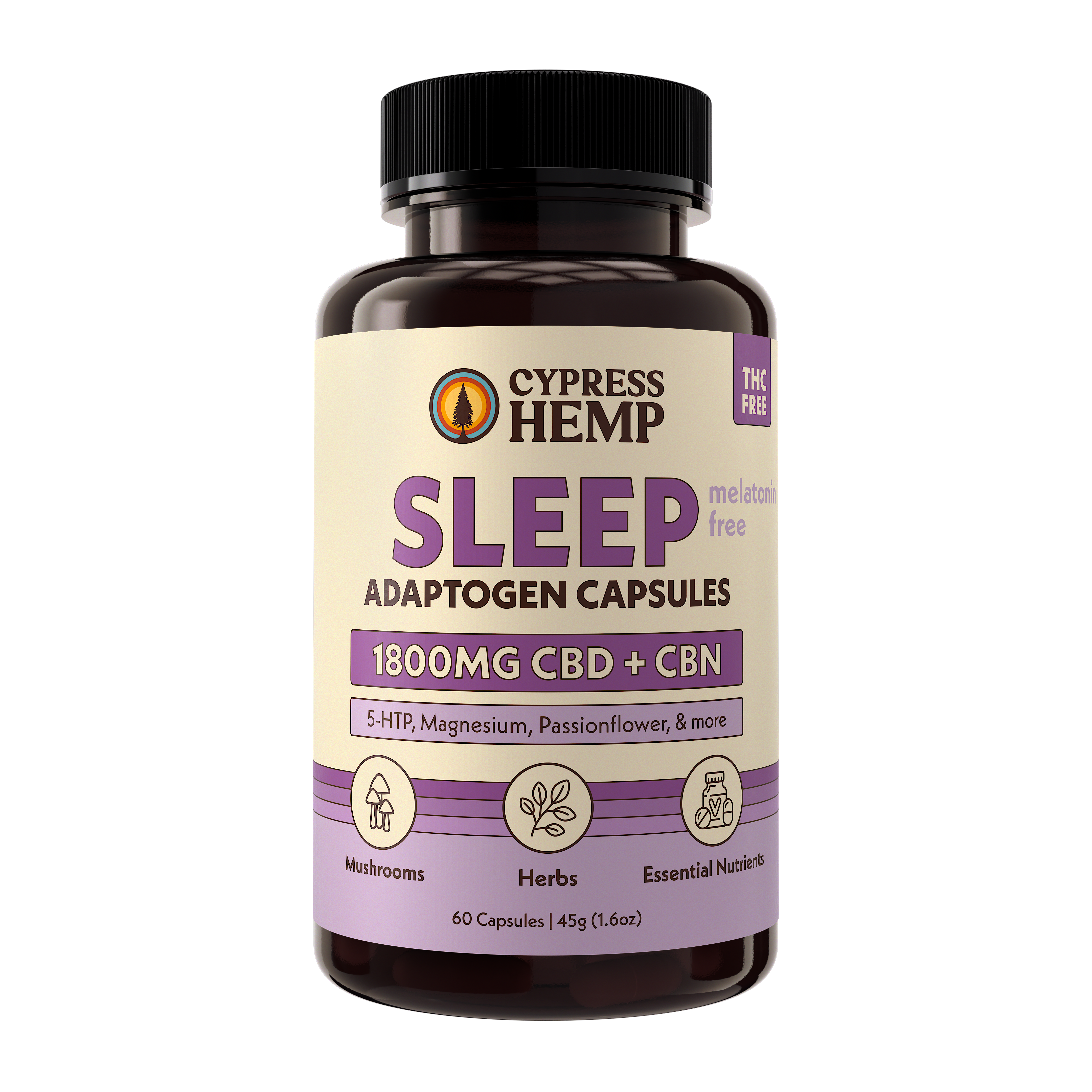 CBD Adaptogen Capsules - Sleep (CBD + CBN) Melatonin-Free
