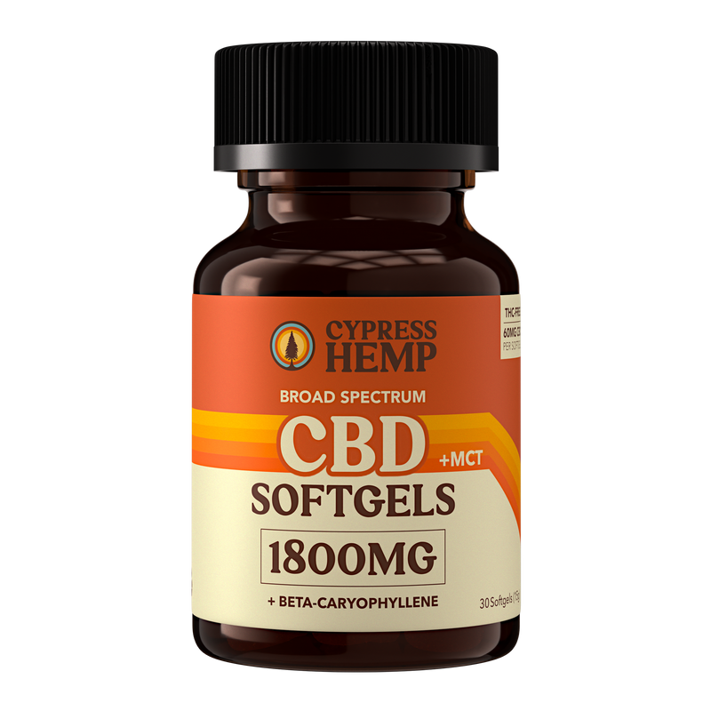 Broad Spectrum CBD Softgels + BCP – Cypress Hemp